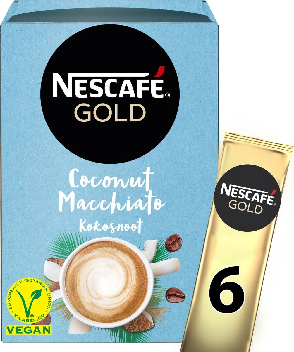 Nescafé Gold Coconut Macchiato Oploskoffie - 6 Doosjes à 6 Zakjes - Afbeelding 4