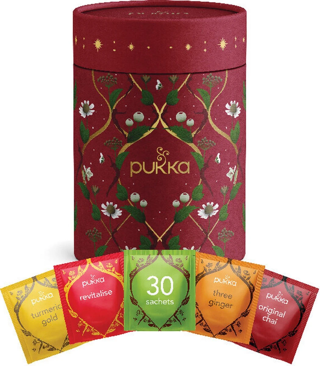 Pukka Thee Kerst Bewaardoos, Biologische Kruidenthee, Perfect Als Kerstcadeau - 30 Zakjes - 1 Stuk