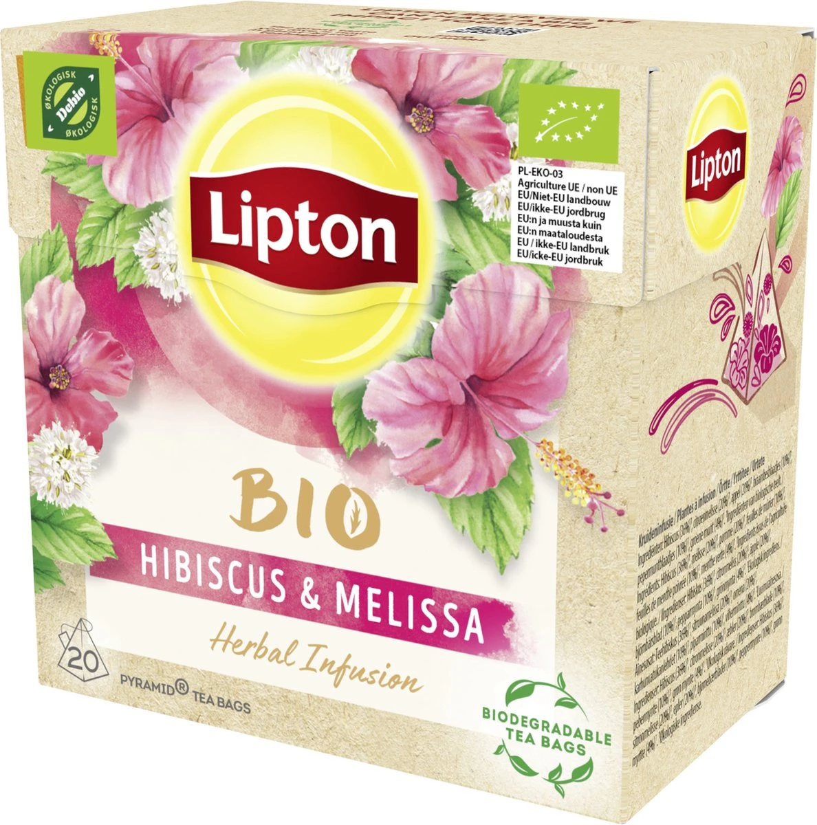 Lipton Hibiscus & Melissa Kruidenthee, Met De Zoete Smaak Van Hibiscus En De Frisse Smaak Van Melissa - 4 X 20 Zakjes - PL-EKO-03 - Afbeelding 2