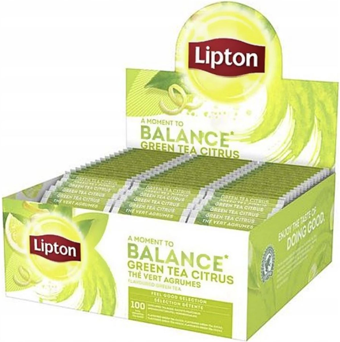 Lipton Green Tea Citrus - Feel Good Selection - Thee 100 Zakjes - Display