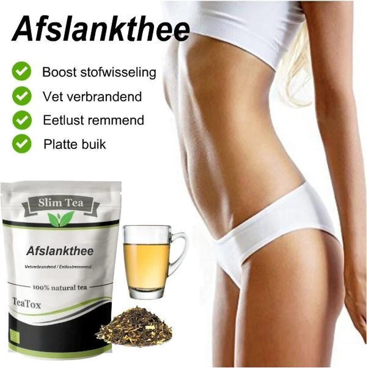 Afslankthee - Afvallen Met Afslank Thee - Vet Verbranden - Detox - Teatox | Verhoogt Vetverbranding | Onderdrukt Eetlust ✅| - Afbeelding 2
