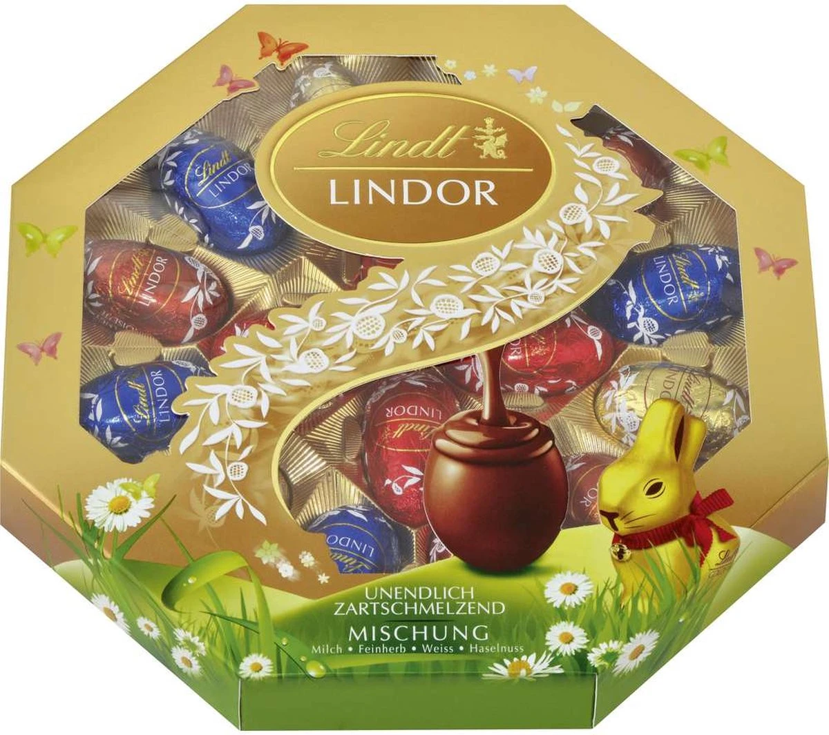 Lindt Lindor Chocoladecadeau - Chocolade-eieren - Paasmix - Melk, Puur, Wit