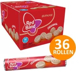 Red Band StopHoest 36 Rollen Van 40g Snoep - Zuigtabletten Met Zoethout En Mentholsmaak - Showdoos