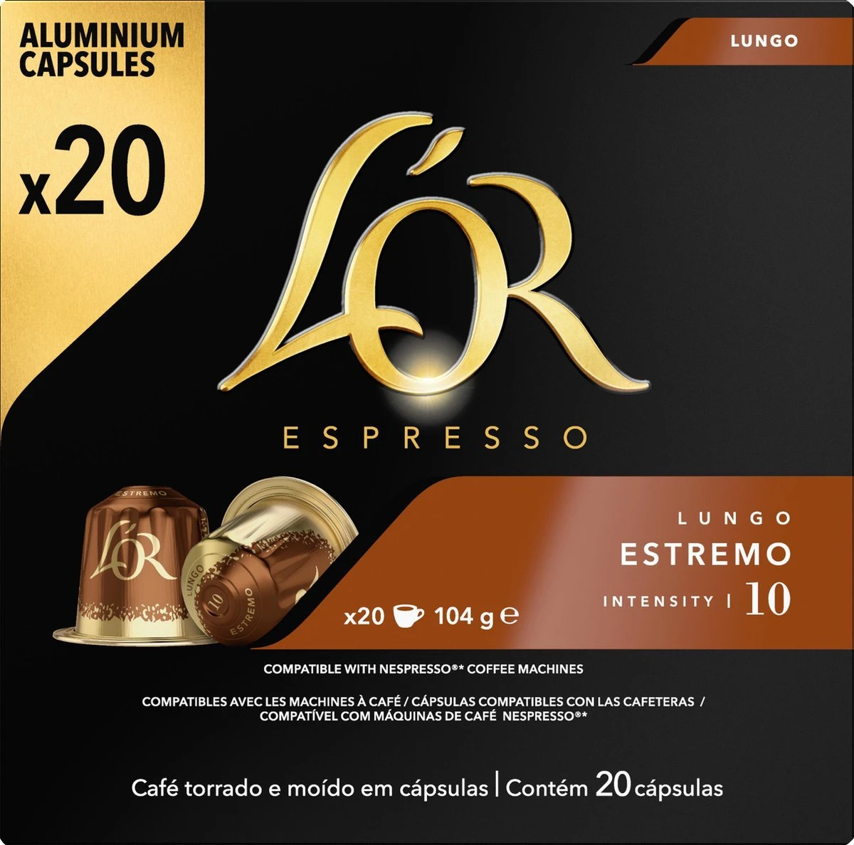 L'OR Lungo Estremo (10) - 10 X 20 Koffiecups - Afbeelding 10
