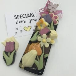 Cho-lala Boeketje Chocolade Tulpen | Chocolade Cadeau | Verjaardag, Felicitatie, Zomaar | 165 Gram Chocolade Tulpen En Bloemen