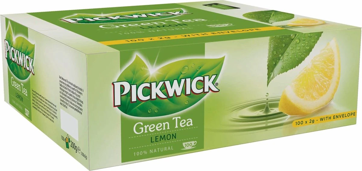 Pickwick Drank: Theezakje 2 Gr Groene Thee Lemon Pk 100 - Afbeelding 2