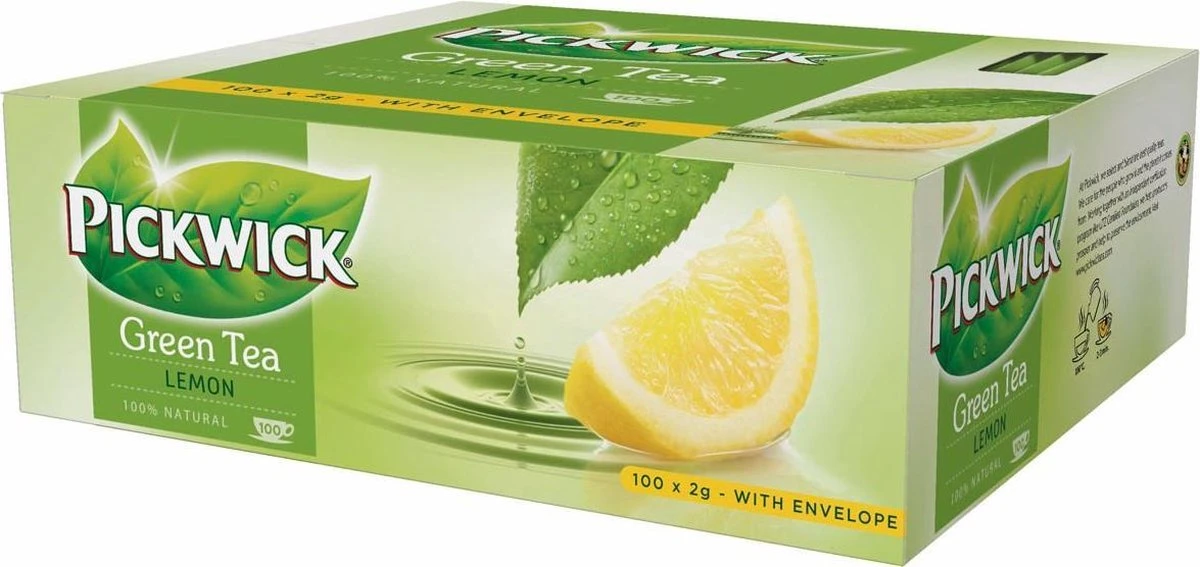 Pickwick Drank: Theezakje 2 Gr Groene Thee Lemon Pk 100