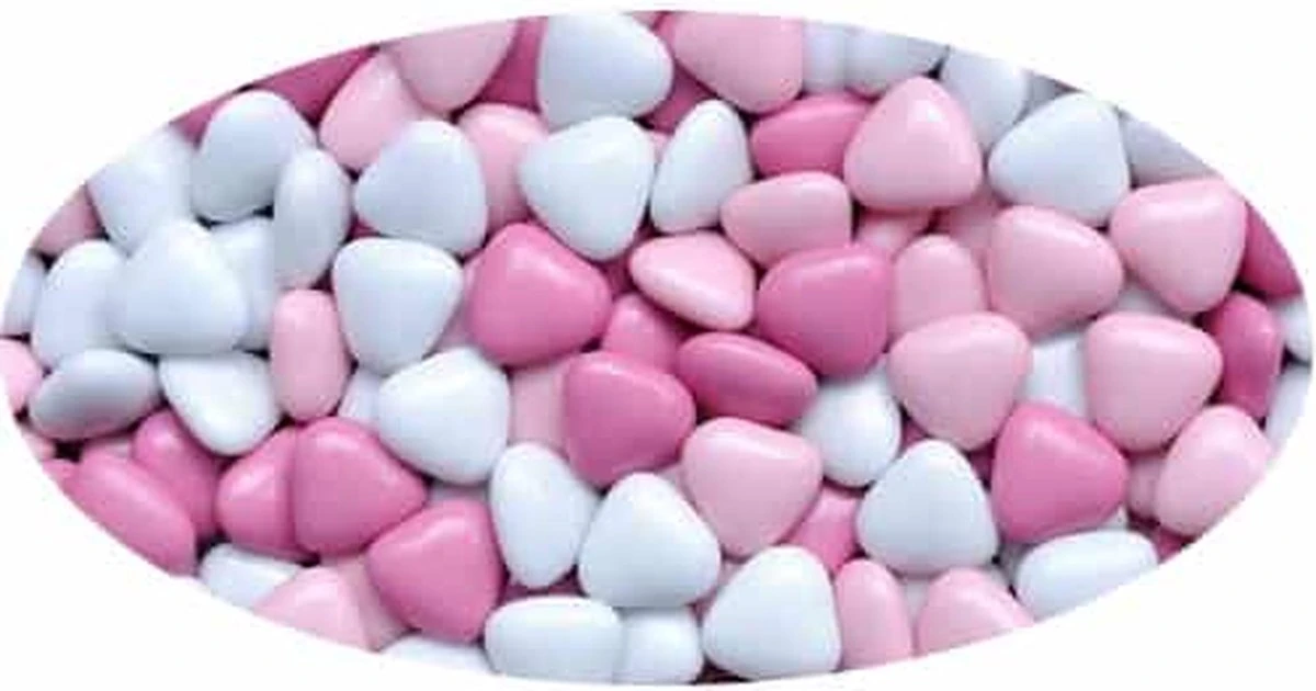 Vanestra Chocolade Dragee Hartjes Roze - 900 Gram - Afbeelding 2
