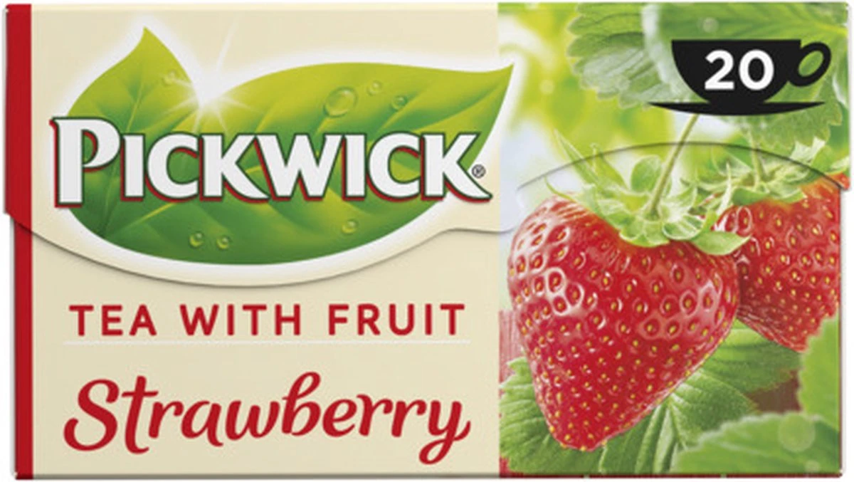 Pickwick Aardbei Fruit Thee - 12 X 20 Zakjes - Afbeelding 3