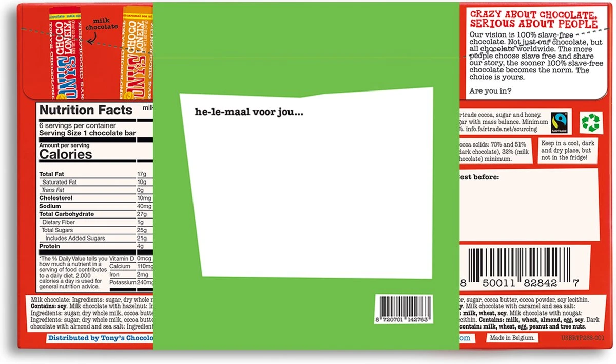 Tony's Chocolonely Chocolade Proeverijtje Get Well Zoen - 288 Gram - Beterschap Cadeau - Repen Melk En Puur - Geschenk - Fairtrade Chocolade - Afbeelding 5