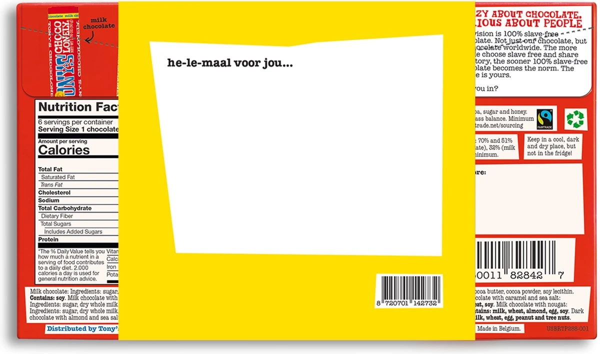 Tony's Chocolonely Chocolade Proeverijtje Gefeliciteerd! - Verjaardag Cadeau - 6 Fairtrade Chocolade Repen - Geschenkdoos - 288 Gram - Afbeelding 5