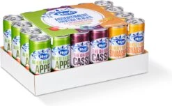 Hero Assortiment Fruitige Blikjes Frisdrank - Cassis, Appelsap & Sinaasappelsap - Handige Tray - 24 X 250ml