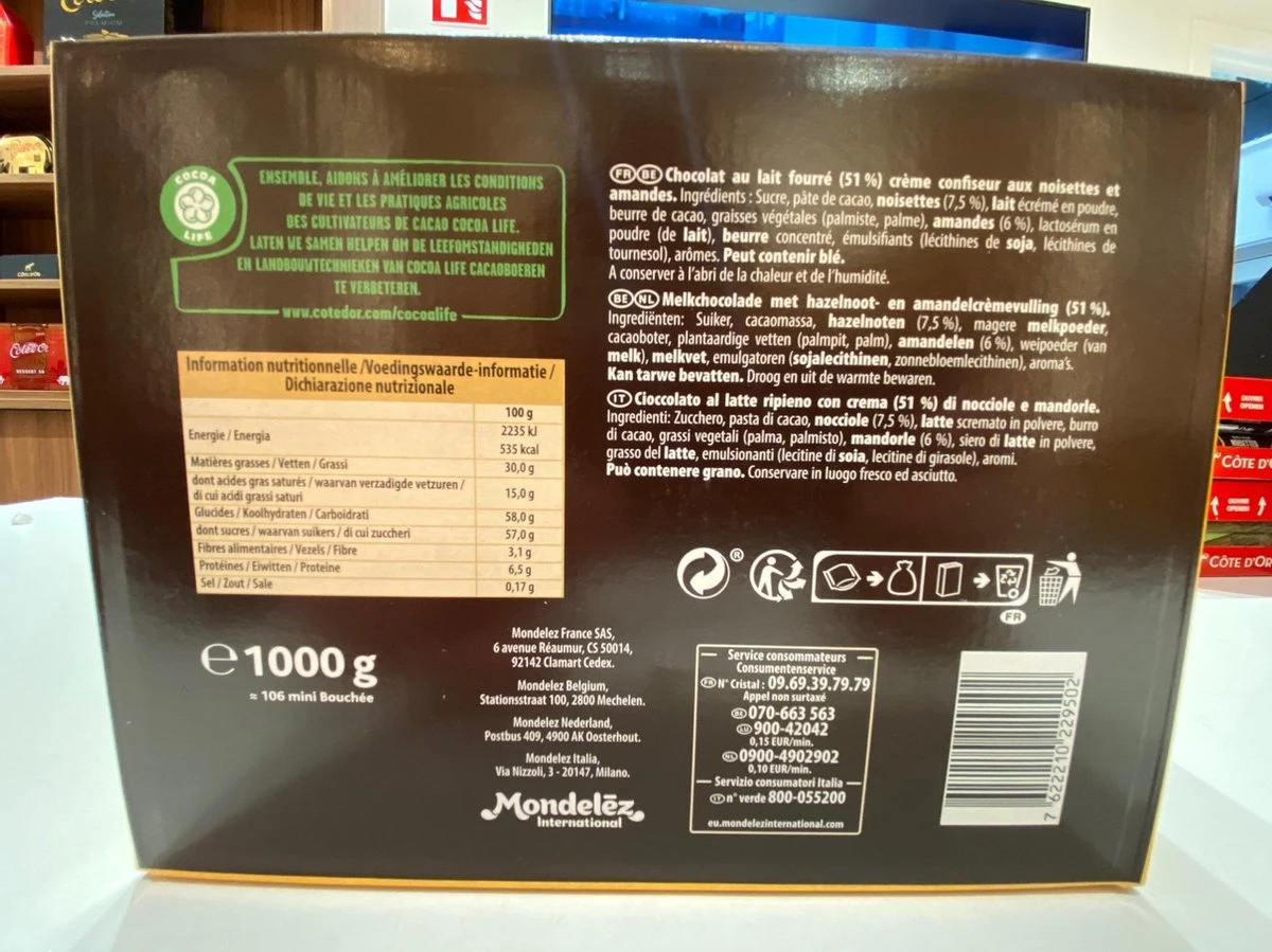 Chocolade Bonbons Côte D'Or Mini Bouchée 1kg +/-106 Stuks - Afbeelding 2