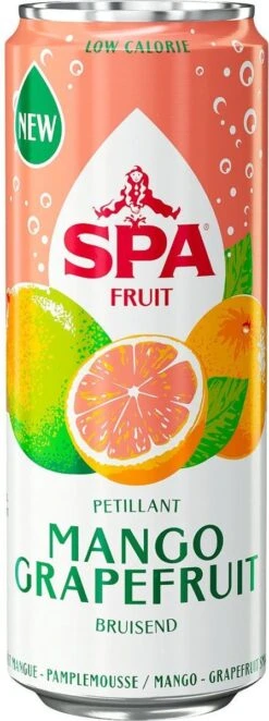Spa Fruit Sparkling Mango Grapefruit Blikjes Frisdrank 25cl Tray 24 Stuks Water