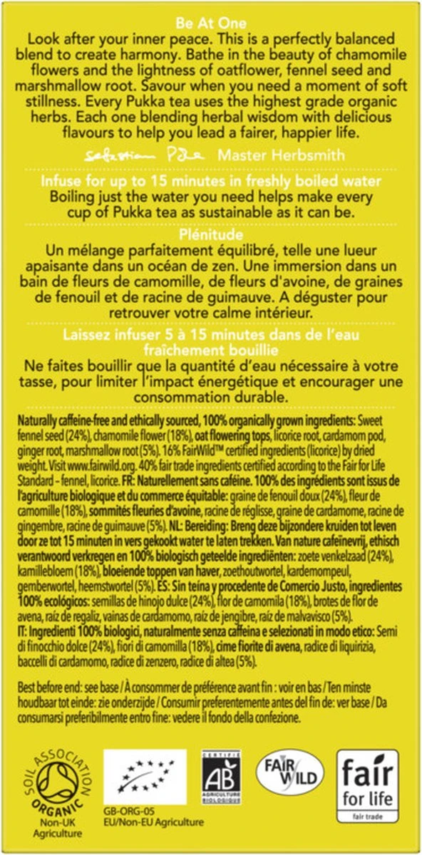 Pukka Relax Thee, Met Kamille, Venkel En Gember - 4 X 20 Zakjes - GB-BIO-05 - Afbeelding 2