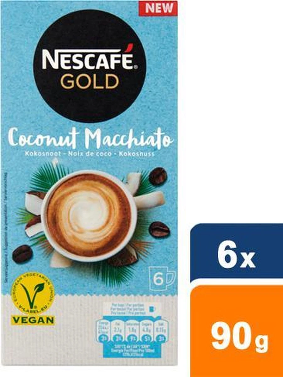 Nescafé Gold Coconut Macchiato Oploskoffie - 6 Doosjes à 6 Zakjes - Afbeelding 7