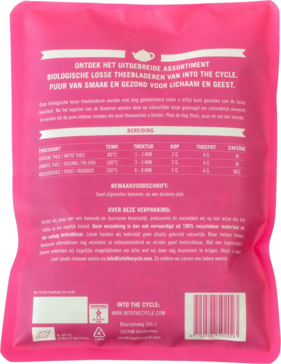 Into The Cycle Kruidenthee - Hibiscus Thee Biologisch - Losse Thee - 100 Gram Zak - Afbeelding 2