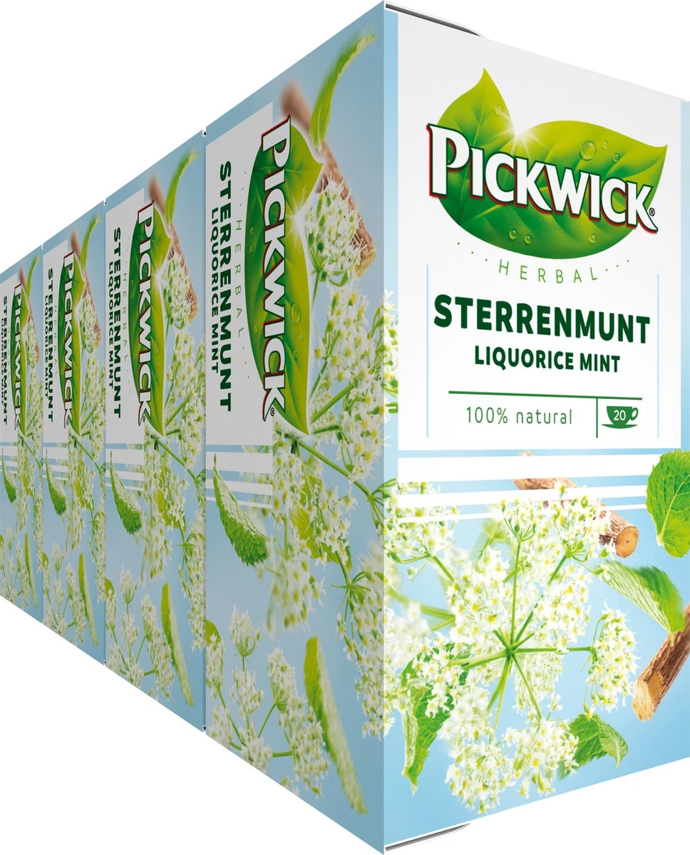 Pickwick Sterrenmunt Kruidenthee - 4 X 20 Zakjes